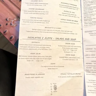 Take out menu