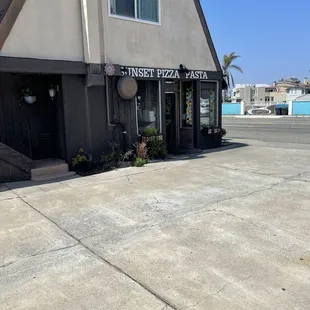 Outside of the building.