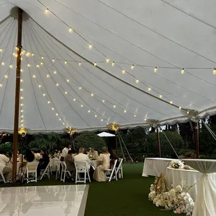 Bride and groom table and dance floor.