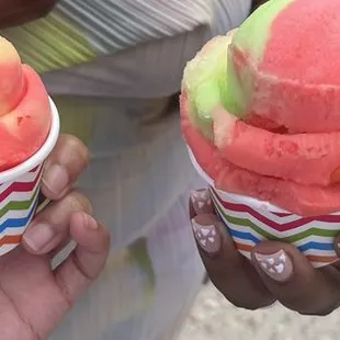 sunset nola (left) bahama mama (right)