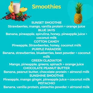 Smoothie Menu