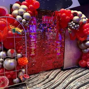 Lunar New Year display outside sports bar