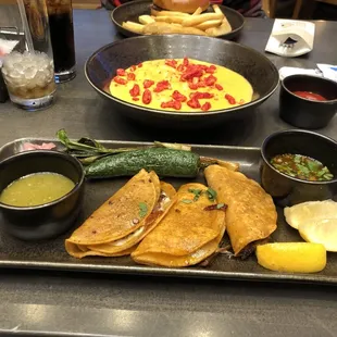 Birria tacos with side of Hot Cheetos mac n cheese!