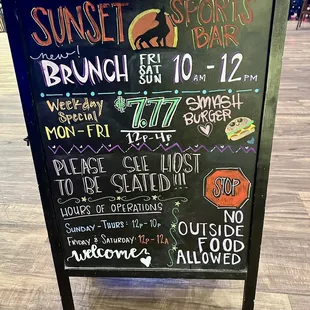 Sandwich board with specials