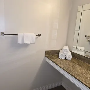 Separate dressing and sink area is always appreciated!