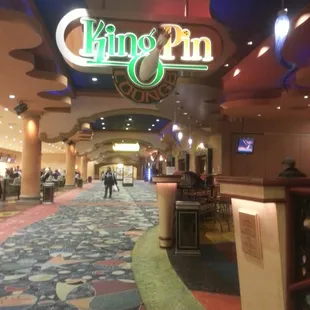 This is the King Pin Lounge. A nice place to drink and take in the bowling scene.