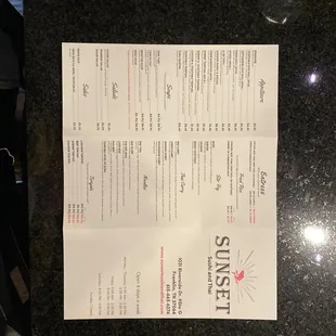 Menu front