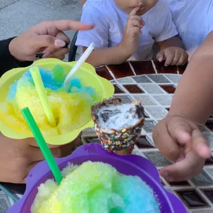 Hawaiian shaved ice and Oreo ice cream