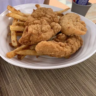 Kids chicken fingers and fries