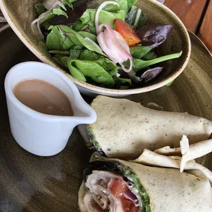 Turkey wrap with side salad
