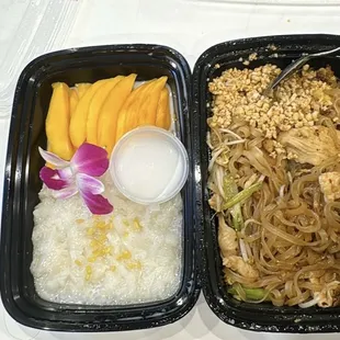 Mango sticky rice &amp; pad Thai