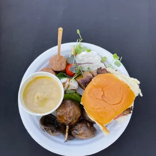 a plate of food on a table