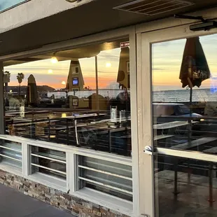 Sunset reflected in the window