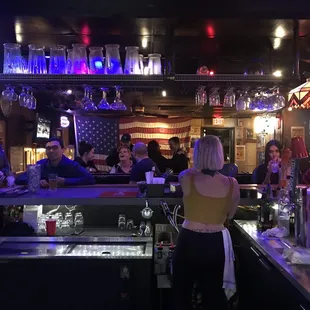 From the bar by the pool tables.