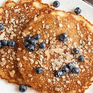 Homemade Granola with Blueberry Pancakes