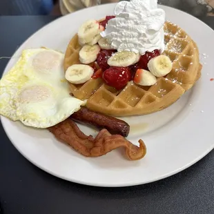 Strawberry Banana Waffle Combo