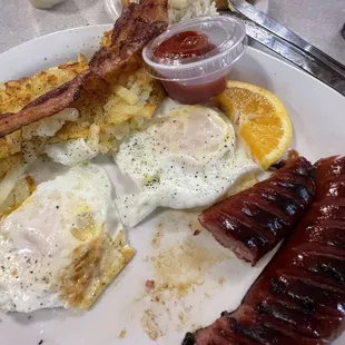 Smoked Sausage and 2 Eggs
