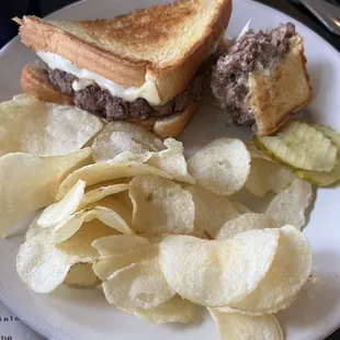 Grilled cheese cheeseburger.