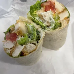 Sunshine wrap with breaded chicken