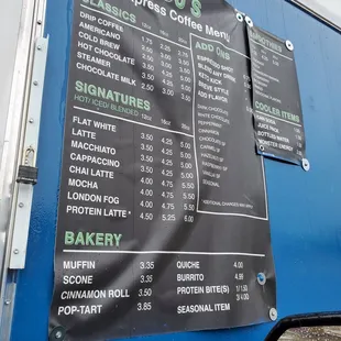 Menu board