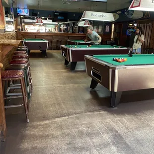 I spotted at LEAST four pool tables