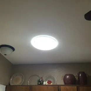 The Solar tube  lights up my workspace beautifully. Ryan was careful to install it where there wouldn't be shadows.