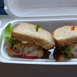 Baked cod sandwich