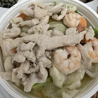 Chicken Breast and Shrimp Noodle Soup