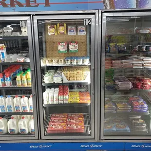 a display of dairy products