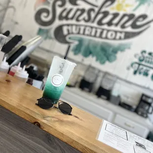 the counter of a restaurant