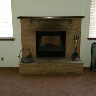 Clean up the fireplace and all the splattered paint please