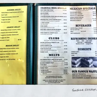 menu