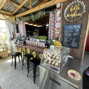 a display of cupcakes