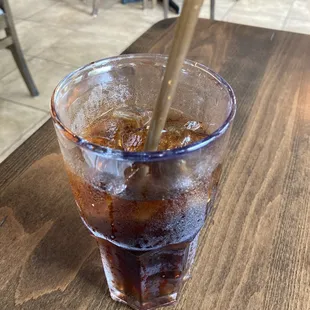 Coke with agave straw