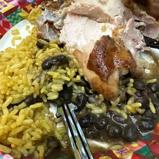 Excellent chicken, rice &amp; beans for lunch!!