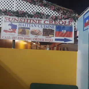 a sign for the restaurant