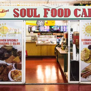 the entrance to the restaurant