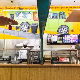 the interior of the restaurant