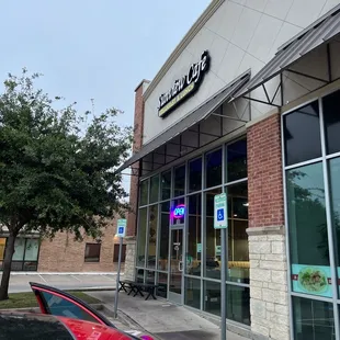 the front of the restaurant