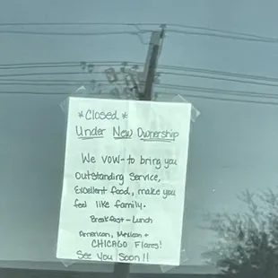 Closed due to new ownership.