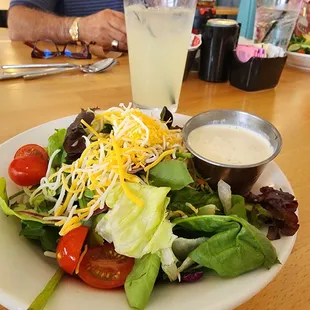 Side Salad with their Yummy Ranch Dressing