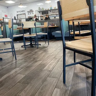 a view of the dining area