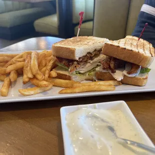 Turkey club on sour dough