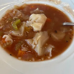 Cabbage and rice soup