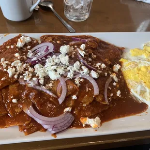 Chilaquiles with eggs (great Mexican breakfast)