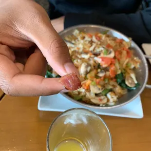 Ham found in vegetarian skillet!