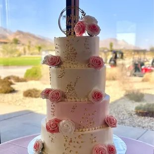 a three tiered wedding cake