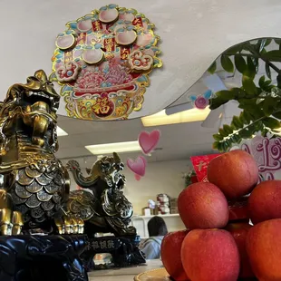 pomegranates and apples