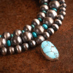 Golden Hills Turquoise &amp; sterling silver necklace.