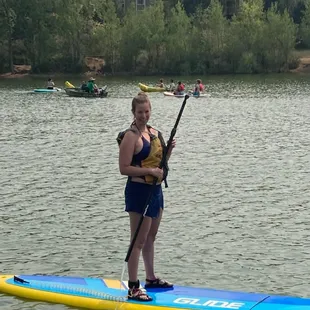 Paddle boarding on Quail Lake
